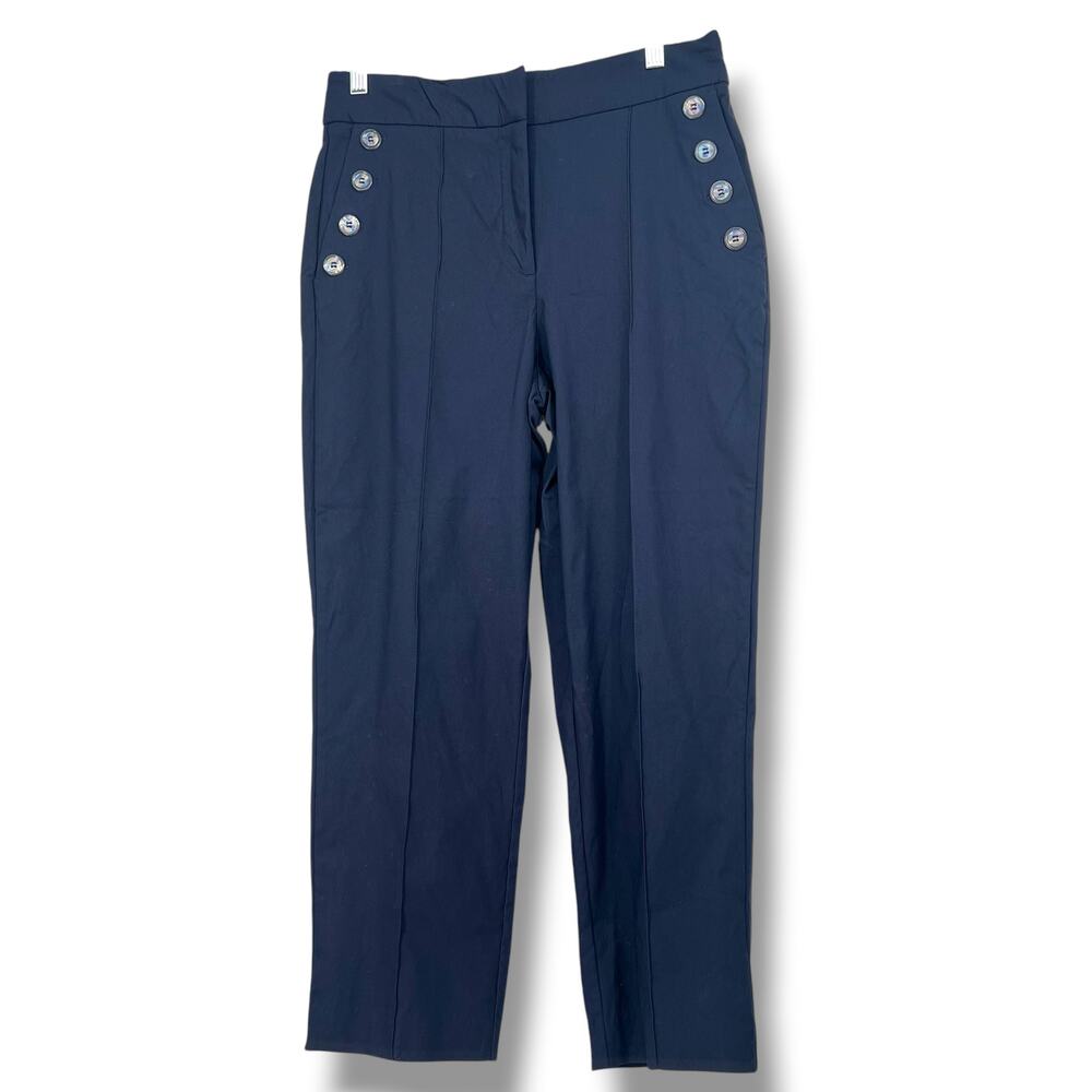 RACHEL ZOE Sailor Pants Navy Blue Crop  10  NWOT   Nautical  Coastal Vacation